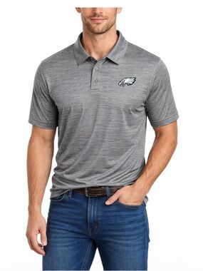 Tommy Bahama Eagles Polo Gray Short-Sleeve Philadelphia Eagles Logo Shirt 3XL